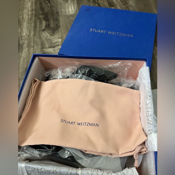 Stuart Weitzman Black Stretch Suede Boots - Picture 7 of 9